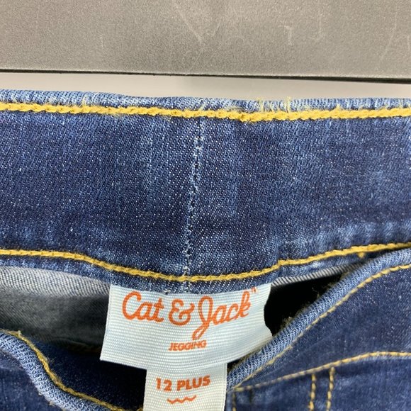 Cat & Jack Jeans Girls Size 12 Plus Jegging Blue Pull On Stretch Mid Rise NWT - Picture 3 of 8